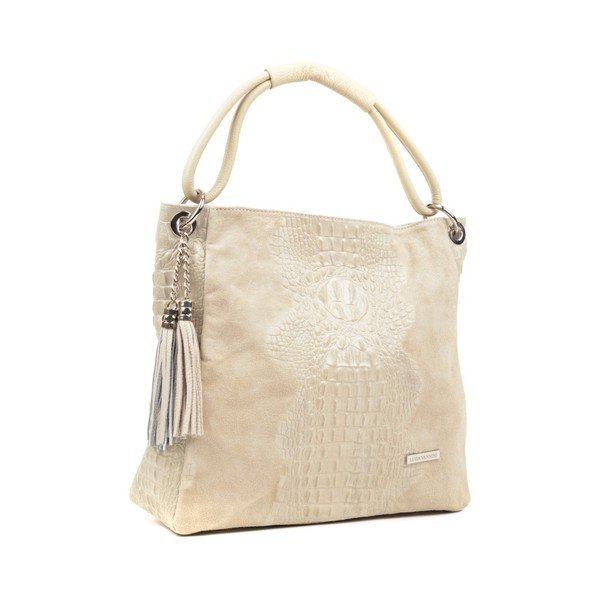 Béžová kožená kabelka Luisa Vannini Zunna-image-4