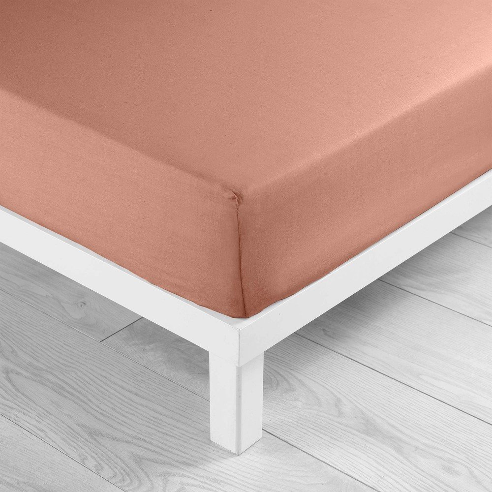E-shop Napínacia bavlnená plachta v lososovej farbe 180x200 cm Lina – douceur d'intérieur