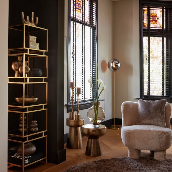 Kovový okrúhly odkladací stolík ø 29 cm Dakwa – Light & Living-image-1