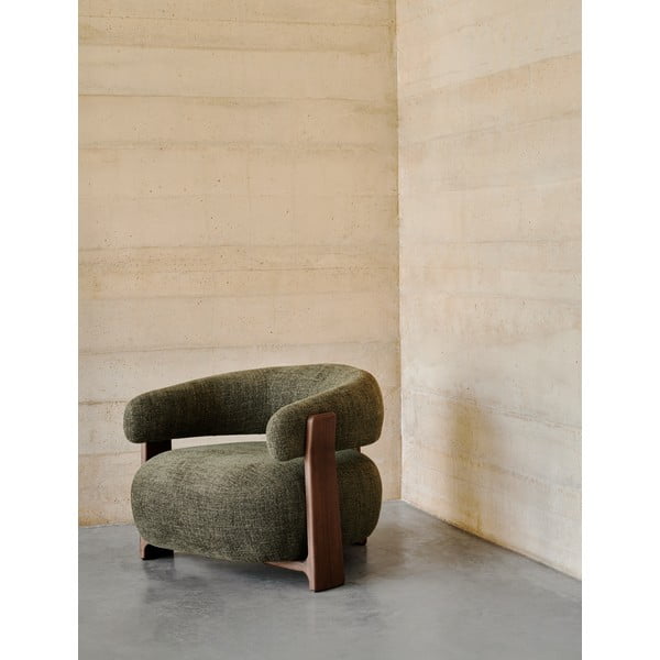 Zelené ženilkové kreslo Granite – Kave Home-image-1