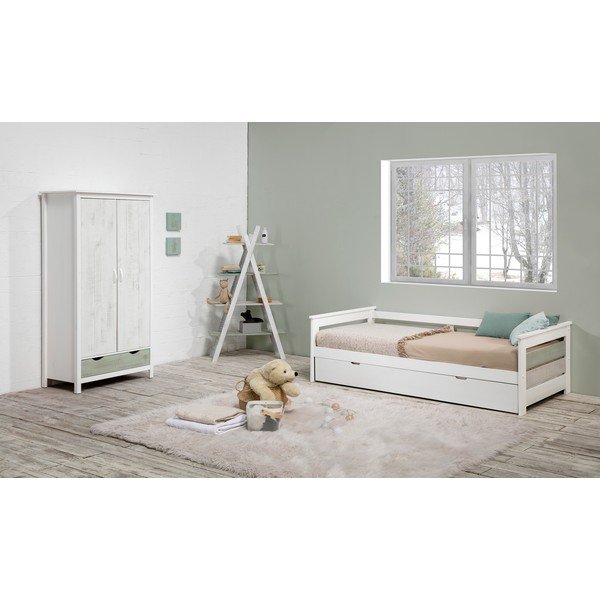 Biela detská knižnica s konštrukciou z borovicového dreva Marckeric Perle-image-1