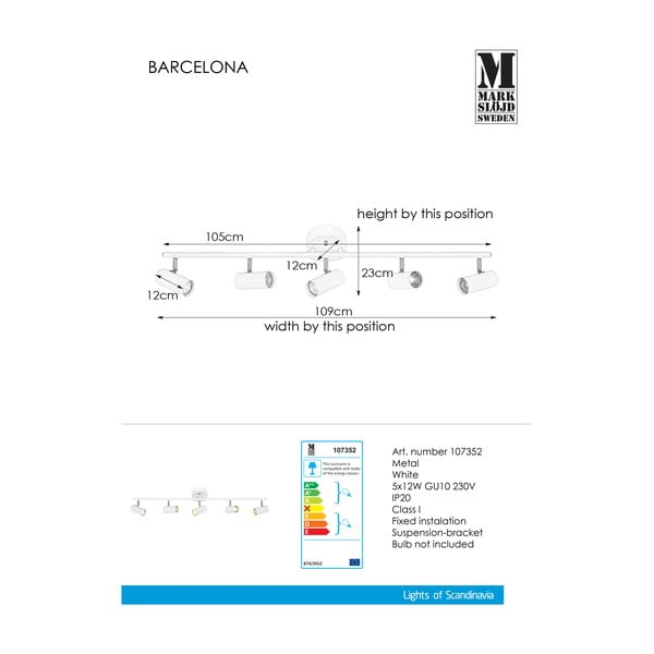 Biele stropné svietidlo Markslöjd Barcelona-image-2