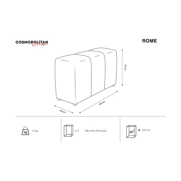 Sivá zamatová opierka k modulárnej pohovke Rome Velvet - Cosmopolitan Design-image-3