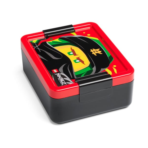 Čierny box na desiatu s červeným vekom LEGO® Ninjago