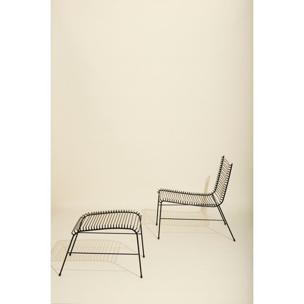 Čierne kovové záhradné kreslo String – Hübsch-image-3