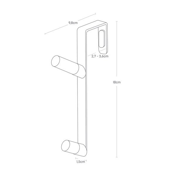 Biely kovový vešiak na dvere 1,5 cm Tower – YAMAZAKI-image-4