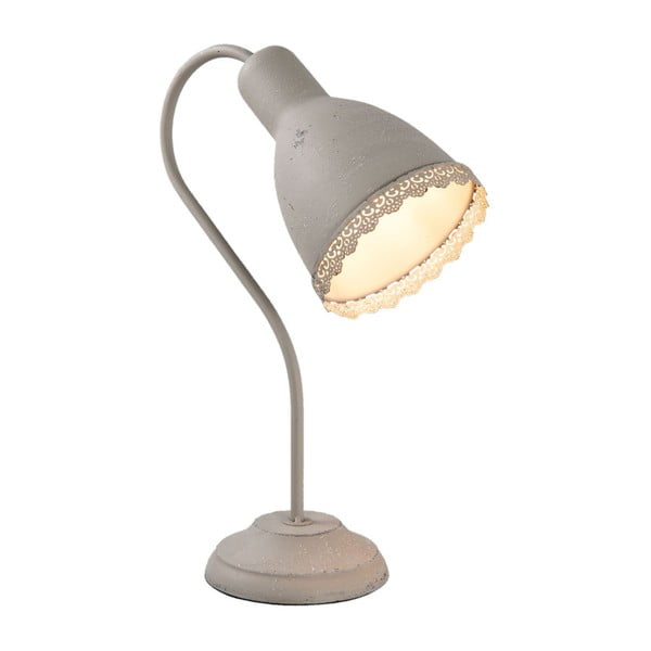 Sivá stolová lampa Clayre & Eef, výška 38 cm