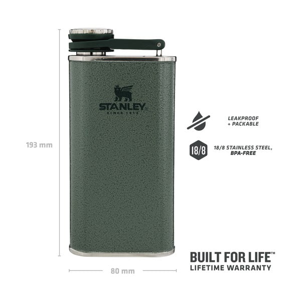 Zelená ploskačka z nehrdzavejúcej ocele 230 ml Easy-Fill Wide Mouth Flask Hammer Tone Green – Stanley-image-4