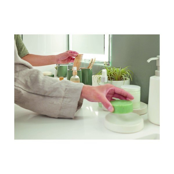 Biela keramická nádobka na mydlo iDesign Eco Vanity-image-2
