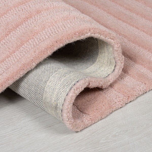 Ružový vlnený koberec Flair Rugs Zen Garden, 120 x 170 cm-image-3