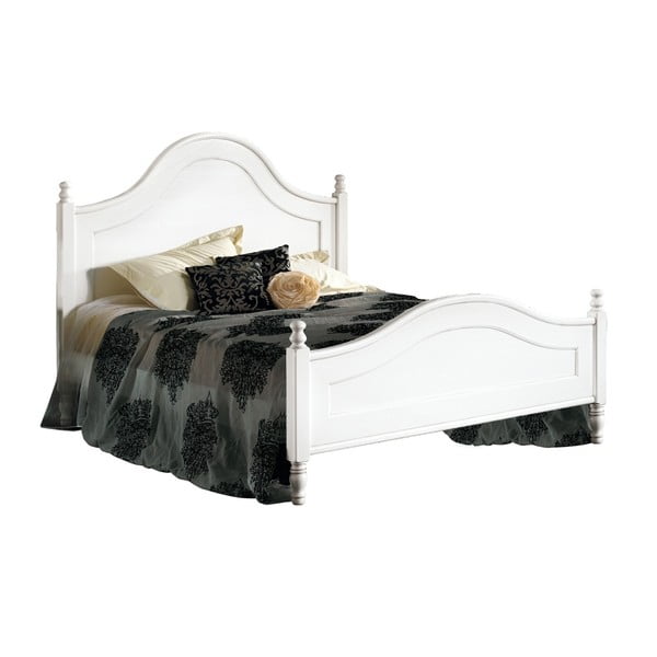 Biela drevená dvojlôžková posteľ Castagnetti Venezia, 160 x 200 cm
