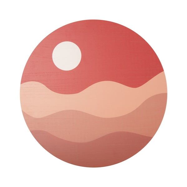 Hnedo-červený nástenný obraz PT LIVING Clay Sunset, ø 40 cm