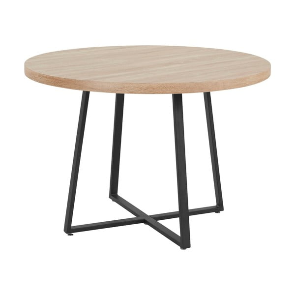 Okrúhly jedálenský stôl s doskou v dubovom dekore v prírodnej farbe ø 110 cm Anja – Støraa