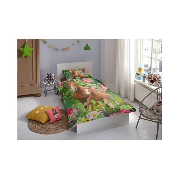 Detské bavlnené obliečky na jednolôžko Good Morning Foal, 140 × 200 cm-image-1