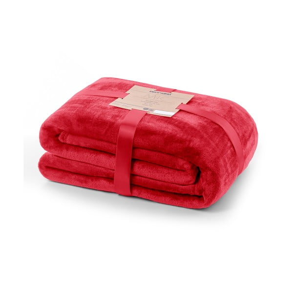 Červená deka z mikrovlákna DecoKing Mic, 220 × 240 cm