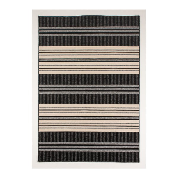 Čierno-béžový koberec vhodný do exteriéru Opall, 170 × 120 cm