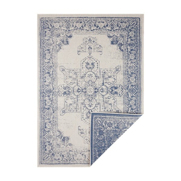 Modro-krémový vonkajší koberec NORTHRUGS Borbon, 120 x 170 cm