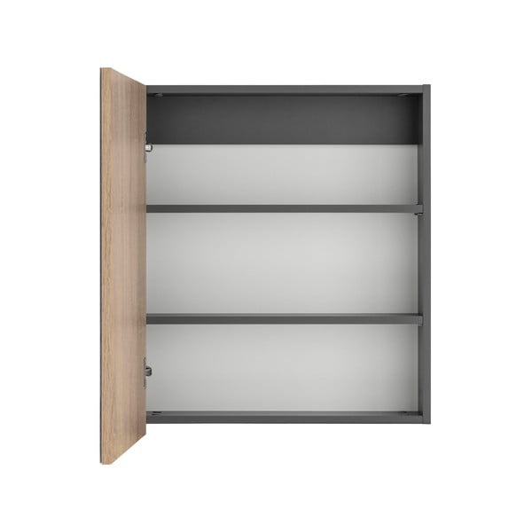 Sivá nástenná kúpeľňová skrinka so zrkadlom Støraa Wisla, 60 x 70 cm-image-2