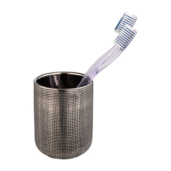 Keramický téglik na zubné kefky v striebornej farbe Rivara – Wenko-image-2
