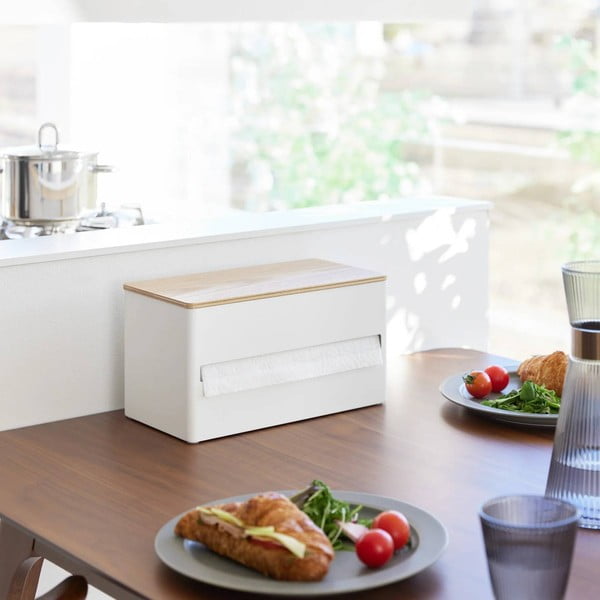 Biely kovový stojan na papierové utierky Rin – YAMAZAKI-image-1