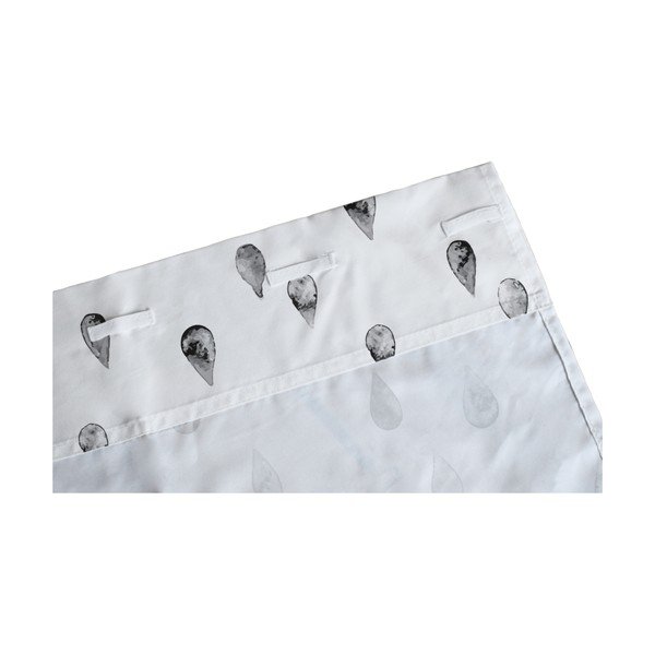 Biely detský záves z bavlneného saténu 110x250 cm Bunnies in the Rain – Butter Kings-image-2