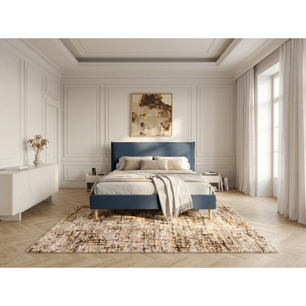 Modrá dvojlôžková posteľ Bobochic Paris Sary Light, 180 x 200 cm-image-3