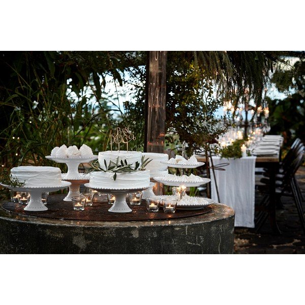 Biely kameninový podnos na tortu Costa Nova Pearl, ⌀ 22 cm-image-2