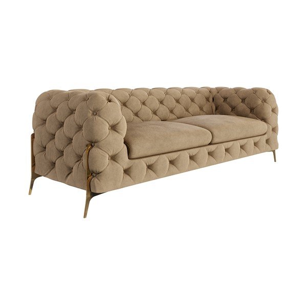 Svetlohnedá zamatová pohovka 225 cm Chelsea Bis – Ropez-image-1