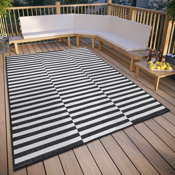 Čierno-biely vnútorný a vonkajší koberec 160x230 cm Viela – Hanse Home-image-1