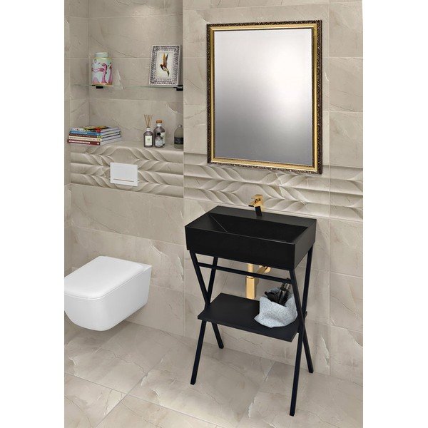 Čierne keramické umývadlo 60x42 cm Sistema – Sapho-image-3
