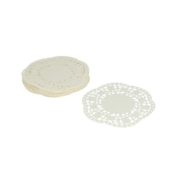 Súprava 40 bielych papierových dekorácií pod tortu Metaltex, ø 11 cm-image-1
