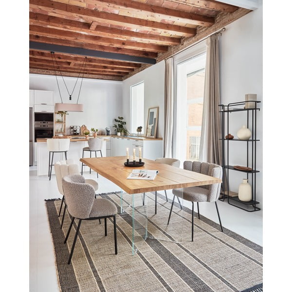 Jedálenský stôl s doskou v dubovom dekore v prírodnej farbe 90x160 cm Lotty – Kave Home-image-1