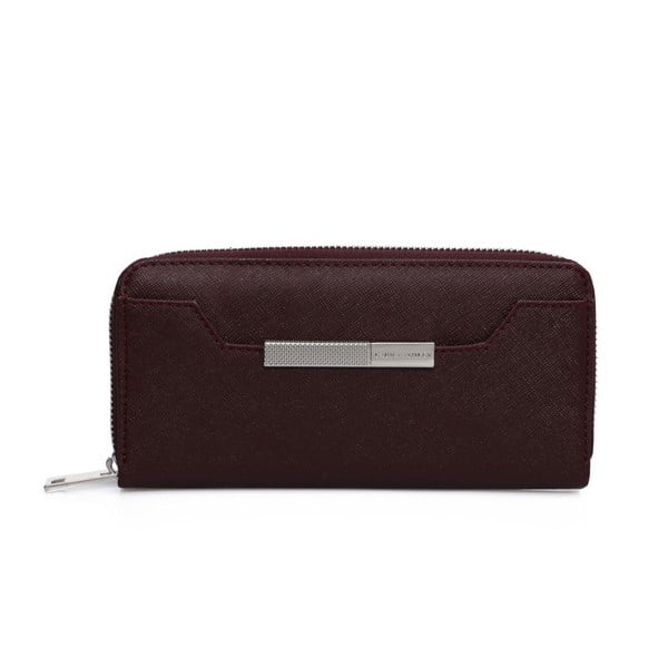 Tmavočervená kožená peňaženka Laura Ashley Aveline
