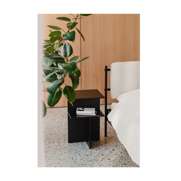 Čierny nočný stolík s poličkami Atik – noo.ma-image-1