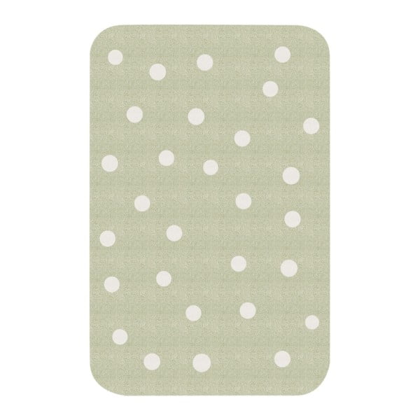 Detský zelený koberec Zala Living Dots, 67 × 120 cm