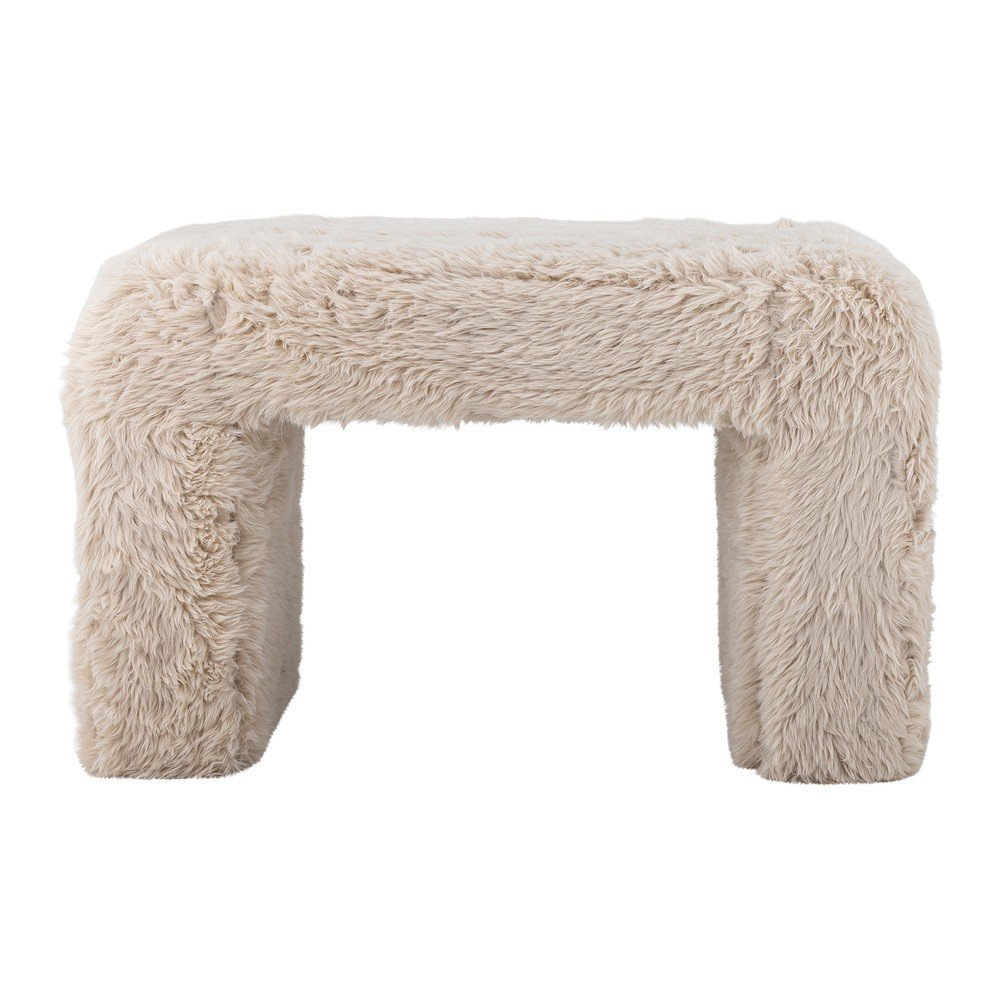 Béžový taburet z umelej kožušiny Bobbie – Bloomingville