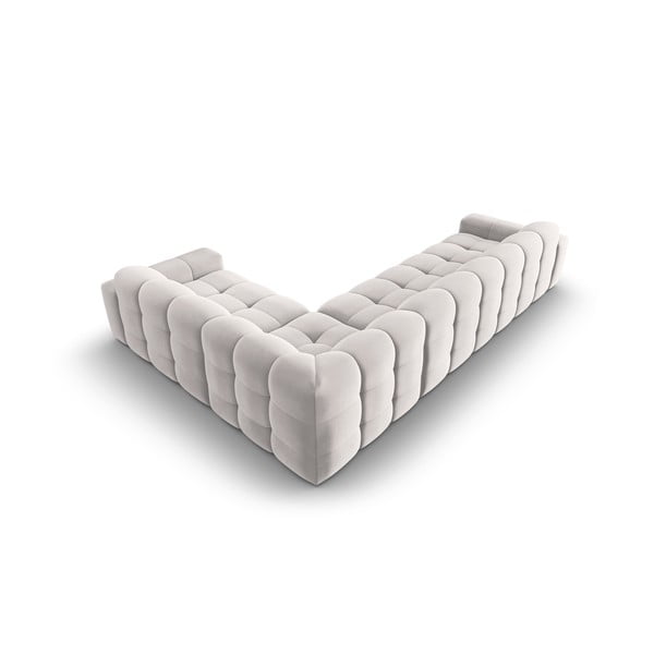 Svetlosivá zamatová rohová pohovka (pravý roh) Kendal - Micadoni Home-image-4