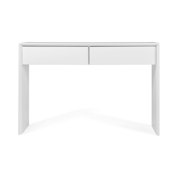 Biely konzolový stolík se dvema zásuvkami Tenzo Profil