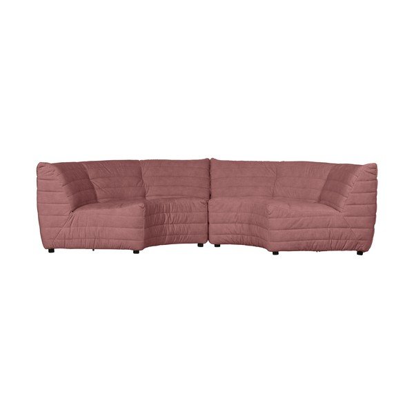 Svetloružová zamatová variabilná rohová pohovka Bag – WOOOD-image-4