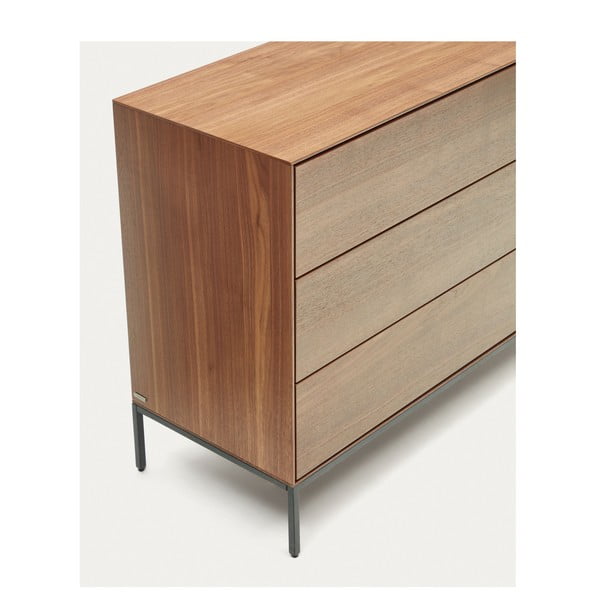 Nízka komoda v dekore orecha v prírodnej farbe 110x75 cm Vedrana – Kave Home-image-4