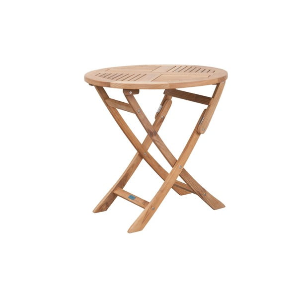 Okrúhly záhradný odkladací stolík z tíkového dreva ø 80 cm – Exotan