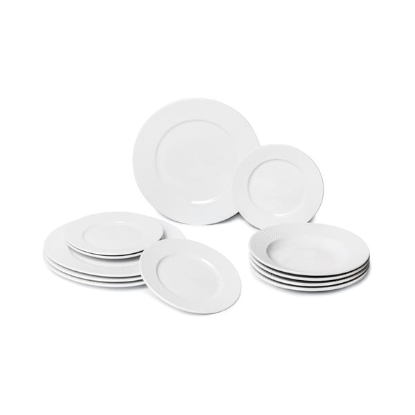 12-dielna súprava bielych porcelánových tanierov Bonami Essentials Imperio