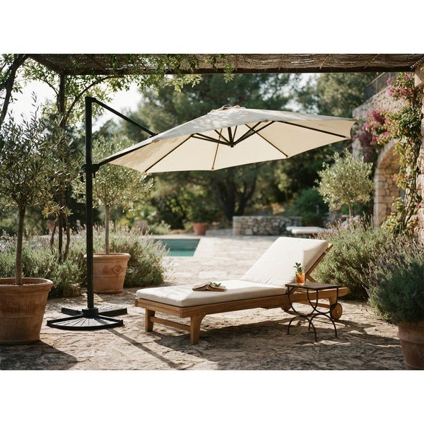 Krémový slnečník 300x300 cm Deluxe – Garden Pleasure-image-1