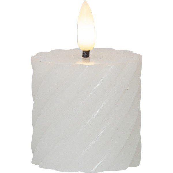 Súprava 2 bielych voskových LED sviečok Star Trading Flamme Swirl, výška 7,5 cm-image-2