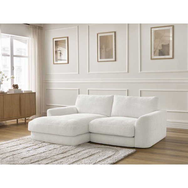 Biela ženilková rohová pohovka (ľavý roh/s leňoškou) Leonore – Bobochic Paris-image-4