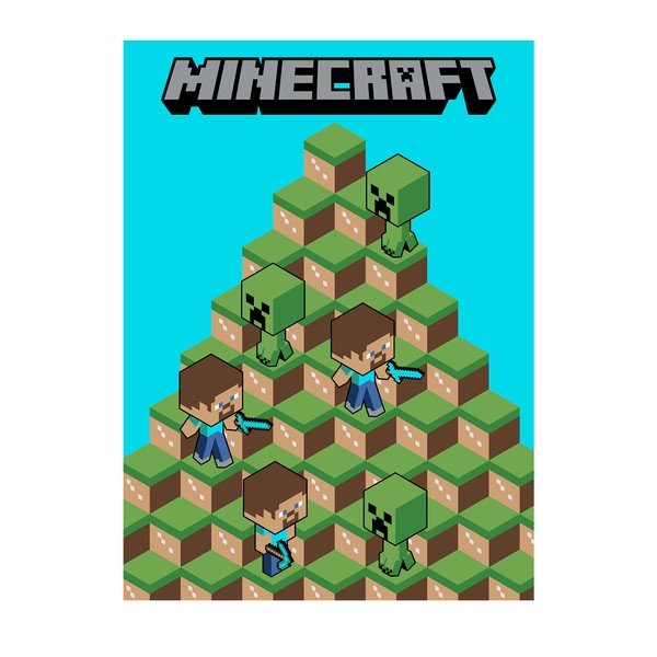 Fleecová detská deka 100x150 cm Minecraft Blocks – Jerry Fabrics