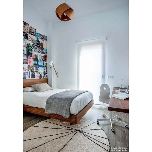 Krémový prateľný ručne tkaný bavlnený okrúhly koberec ø 160 cm Trace Beige – Lorena Canals-image-4