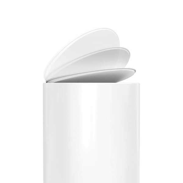 Biely nášľapný kovový odpadkový kôš 6 l – simplehuman-image-4