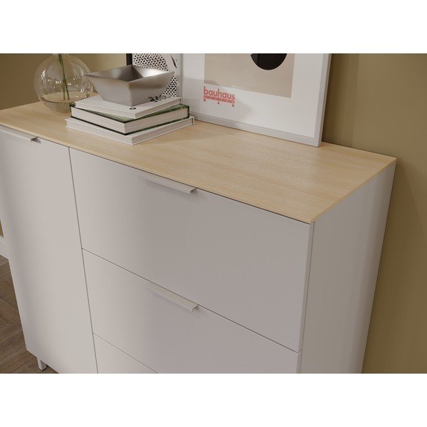 Krémovobiela matná skrinka 109x98x40 cm Savoca – Germania-image-1