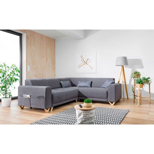 Sivá rozkladacia/s úložným priestorom rohová pohovka (pravý roh/do L) Classy Sophie – Miuform-image-3